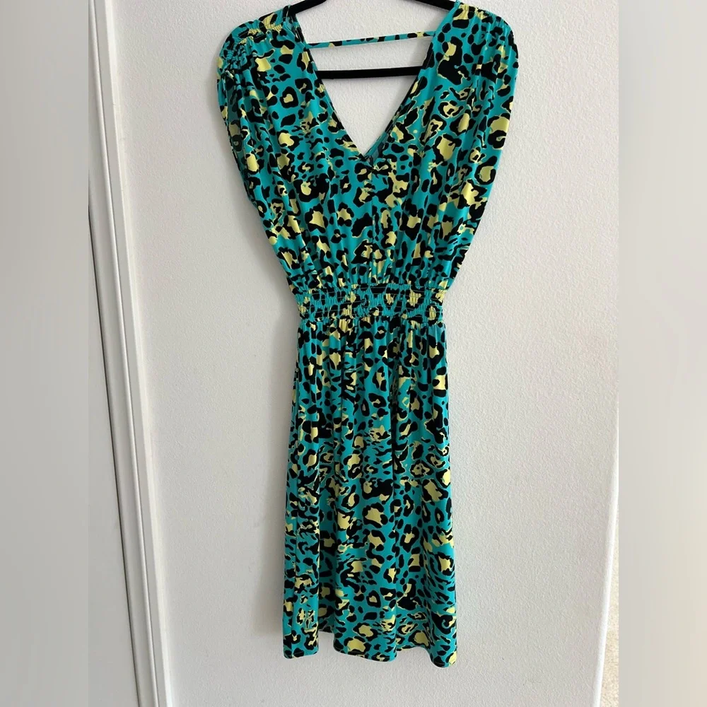 IMAN Blue and Yellow Sundress V-Neck - Picture 6 of 11